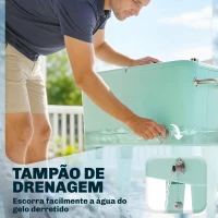 Outsunny Carro de Bebidas Refrigerado 56L com Rodas Abre-garrafas Coletor de Tampas e Alça para Jardim e Festas 75x35x78 cm Verde Claro(m-10)
