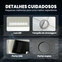 Outsunny Frigorífico Portátil Elétrico 49L com Compressor Dupla Zona Controlo por App Rodas Pega Telescópica -20℃ a 20℃ e Porta USB(m-9)
