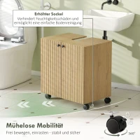 HOMCOM Waschbecken-Unterschrank für Badezimmer, 3-stufiges Regal, Räder, Holz(m-7)
