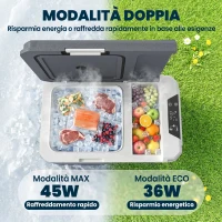 Outsunny Frigorifero da Auto Portatile 25L e Congelatore con Controllo App, 58x33x38.3 cm, Grigio(m-5)