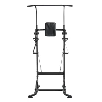 HOMCOM Stazione Fitness Multifunzione Power Tower per Allenamento a Casa Professionale Portata 120kg 129x98x172-224cm(m-4)