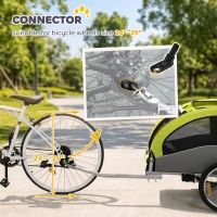 PawHut 2 in 1 Dog Bike Trailer, Foldable Pet Stroller, Dog Bicycle Trailer with Suspension, for Medium Dogs up to 20kg, Green(m-7)