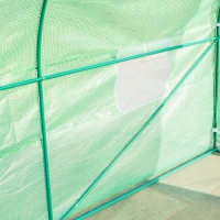 Outsunny Estufa Tipo Túnel de Jardim 600x300x200cm para Cultivo de Plantas Verduras com 8 Janelas e Porta Enroláveis com Zíper Aço Verde(m-9)