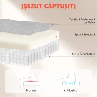 Scaun Ergonomic HOMCOM, Spătar Înalt, Tapițat în Catifea Imprimată, Cotiere Rabatabile, Alb Crem(m-5)