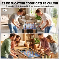 SPORTNOW Fotbal de Masă: Mini Masă de 89 cm, 2 Indicatoare Manuale de Scor, Mov(m-5)
