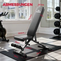 FLYBIRD Multifunktionale Hantelbank, verstellbare Profi-Trainingsbank mit 363 kg Traglast für Heimfitness, Schnellverstellung, platzsparend klappbar, ASTM-zertifiziert, 90% vormontiert(m-2)