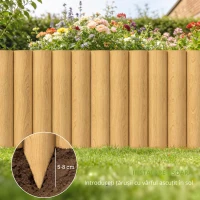 Outsunny Panou decorativ gard de grădină din lemn, rezistent și ușor de instalat pentru patio, gazon, alee 176x38 cm natural(m-5)