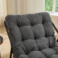 Fauteuil à bascule d'extérieur avec coussin de confort, pour salon, chambre, coin lecture, 75x116x82 cm, Gris(m-11)
