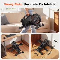 YOSUDA ​​Pedaltrainer, Beintrainer für Zuhause mit 2 Widerstandsbändern und rutschfester Matte, Mini Heimtrainer für Senioren, Arm und Beintrainer im Sitzen, 16-stufiger einstellbarer Widerstand(m-5)
