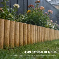 Outsunny Panou decorativ gard de grădină din lemn, rezistent și ușor de instalat pentru patio, gazon, alee 176x38 cm natural(m-7)