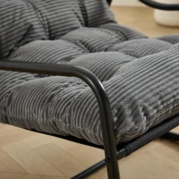 Fauteuil à bascule d'extérieur avec coussin de confort, pour salon, chambre, coin lecture, 75x116x82 cm, Gris(m-10)
