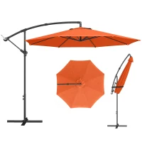 Outsunny 3 m Overhanging Cantilever Parasol, with Cross Base - Orange(m-10)