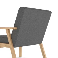 HOMCOM Fauteuil comfortabel groot formaat met kussens, 64B x 70T x 72H cm, Grijs(m-10)