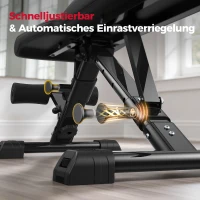 FLYBIRD Multifunktionale Hantelbank, verstellbare Profi-Trainingsbank mit 363 kg Traglast für Heimfitness, Schnellverstellung, platzsparend klappbar, ASTM-zertifiziert, 90% vormontiert(m-9)