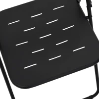 Ensemble bistrot pliable 3‑pièces en acier, avec 2 chaises + 1 table, Noir(m-13)