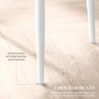HOMCOM Set de 6 Sillas de Comedor Tapizadas de Cuero Sintético con Respaldo Alto y Patas de Acero 41x50x97 cm Blanco(m-7)
