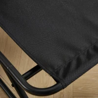 Fauteuil lounge d'extérieur avec pouf, coussin rembourré, tissu sling, structure en acier, Gris(m-10)