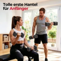 5‑in‑1 verstellbares Kurzhantelset (2 Stück), Dual‑Lock, weicher TPU‑Griff, 29.5x24.5x13 cm, Grau(m-4)