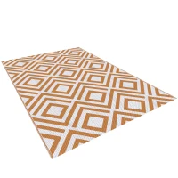 Outsunny Alfombra Exterior Reversible 182x274 cm de Plástico Impermeable para Terraza Patio Camping Playa Rojo y Blanco(m-11)