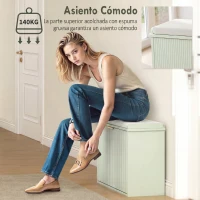 HOMCOM Banco Zapatero con Asiento Acolchado Cajón Abatible Estante Ajustable para Entrada Dormitorio 80x26x47,5 cm Verde Claro(m-7)