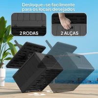 Outsunny Base para Chapéu de Sol Exterior 3 em 1 Mesa Auxiliar Ajustável Vaso Recarregável com Areia 80 kg Preto(m-6)