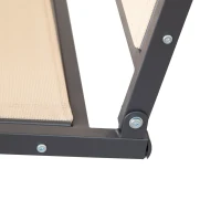 Outsunny Dondolo da Giardino a 3 Posti con Tettuccio, Seduta Traspirante e Telaio in Acciaio, Beige(m-8)