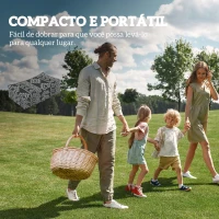 Outsunny Tapete de Exterior Reversível 182x274 cm Impermeável Anti-UV para Viagens em Caravana Preto e Cinzento(m-4)