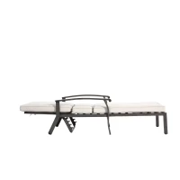 Chaise-lounge-patio avec dossier réglable, 204x58x100/30 cm, Beige(m-6)