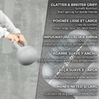 SPORTNOW Gantera kettlebell cu maner larg 8 kg, gantere pentru antrenamente de rezistenta, exercitii pentru imbunatatirea conditiei fizice, antrenamente pentru rezistenta si de baza(m-4)