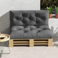 Outsunny Sitzkussen Stoelkussen Zitkussen, met knoopstiksels, 120 x 80 x 12 cm, Grijs(m-7)