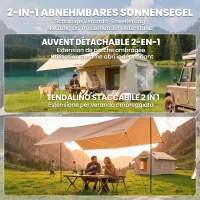 Outsunny Corturi Gonflabile Impermeabile pentru Glamping cu Orificiu pentru Sobă pentru 6-8 Persoane(m-5)