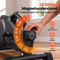 YOSUDA ​​Pedaltrainer, Beintrainer für Zuhause mit 2 Widerstandsbändern und rutschfester Matte, Mini Heimtrainer für Senioren, Arm und Beintrainer im Sitzen, 16-stufiger einstellbarer Widerstand(m-8)