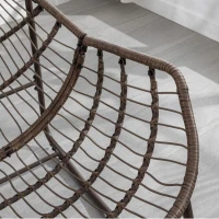 Fauteuil œuf à bascule avec coussin d'assise épais, Intérieur & Extérieur Fauteuil basculant confortable, 111x94,5x80 cm, Gris clair(m-10)