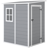 Outsunny Tuinschuur Metaal, Aluminium, Ruime Tuinschuur Met Slot, Ventilatie En Daglicht, 122x149x192/177 Cm, Grijs