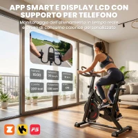SPORTNOW Bici Casa, Stazionaria con APP, Resistenza Magnetica 0-100%(m-4)