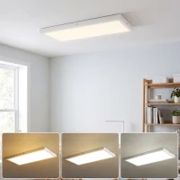HOMCOM Juego de 4 Lámparas de Techo Color Regulable con Interruptor DIP y de Pared 3000K/4000K/6000K 60x30x3,7 cm Blanco(m-9)