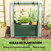 Outsunny Mini Invernadero con Bolsa de Plantación Invernadero Pequeño Portátil para Interior y Exterior 68x50x70 cm Verde(m-4)