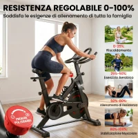SPORTNOW Bici Casa, Stazionaria con APP, Resistenza Magnetica 0-100%(m-5)