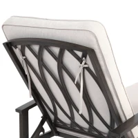 Chaise-lounge-patio avec dossier réglable, 204x58x100/30 cm, Beige(m-11)