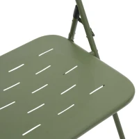 Ensemble bistrot pliable 3‑pièces en acier, avec 2 chaises + 1 table, Vert(m-13)