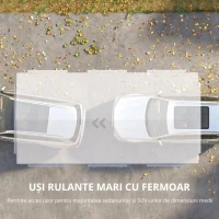 Outsunny Adăpost Auto Cort Garaj Protecție UV30+ Înălțime Reglabilă 6 Ferestre cu Plasă 3x6m Alb(m-4)