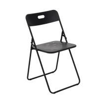 Ensemble bistrot pliable 3‑pièces en acier, avec 2 chaises + 1 table, Noir(m-5)