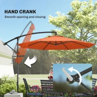 Outsunny 3 m Overhanging Cantilever Parasol, with Cross Base - Orange(m-7)
