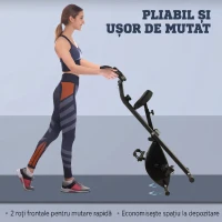 HOMCOM Bicicletă Fitness Profesională cu Rezistență și Înălțime Reglabilă, din Oțel și PP, 41x86x112 cm, Neagră(m-7)