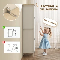 HOMCOM Credenza Cucina Alta 177 cm, Mobile Cucina con Luce LED, Dimmerabile a 3 Colori, Ripiani Regolabili, Bianco(m-7)