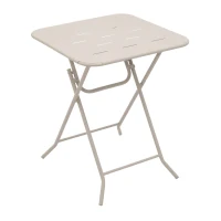 Ensemble bistrot pliable 3-pièces en acier, avec 2 chaises + 1 table, Beige(m-9)
