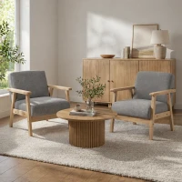HOMCOM Fauteuil comfortabel groot formaat met kussens, 64B x 70T x 72H cm, Grijs(m-11)