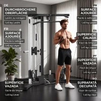 SPORTNOW Stație de Fitness pentru Antrenament Total cu Bară pentru Trazioni și Bilanciere, din Oțel, 170x139x200 cm, Negru(m-8)