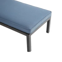 Chaise-lounge-patio avec dossier réglable, 204x58x100/30 cm, Bleu(m-10)