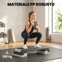 SPORTNOW Stepper Aerobico Regolabile, Altezza 15/20/25 cm con Supporti(m-5)